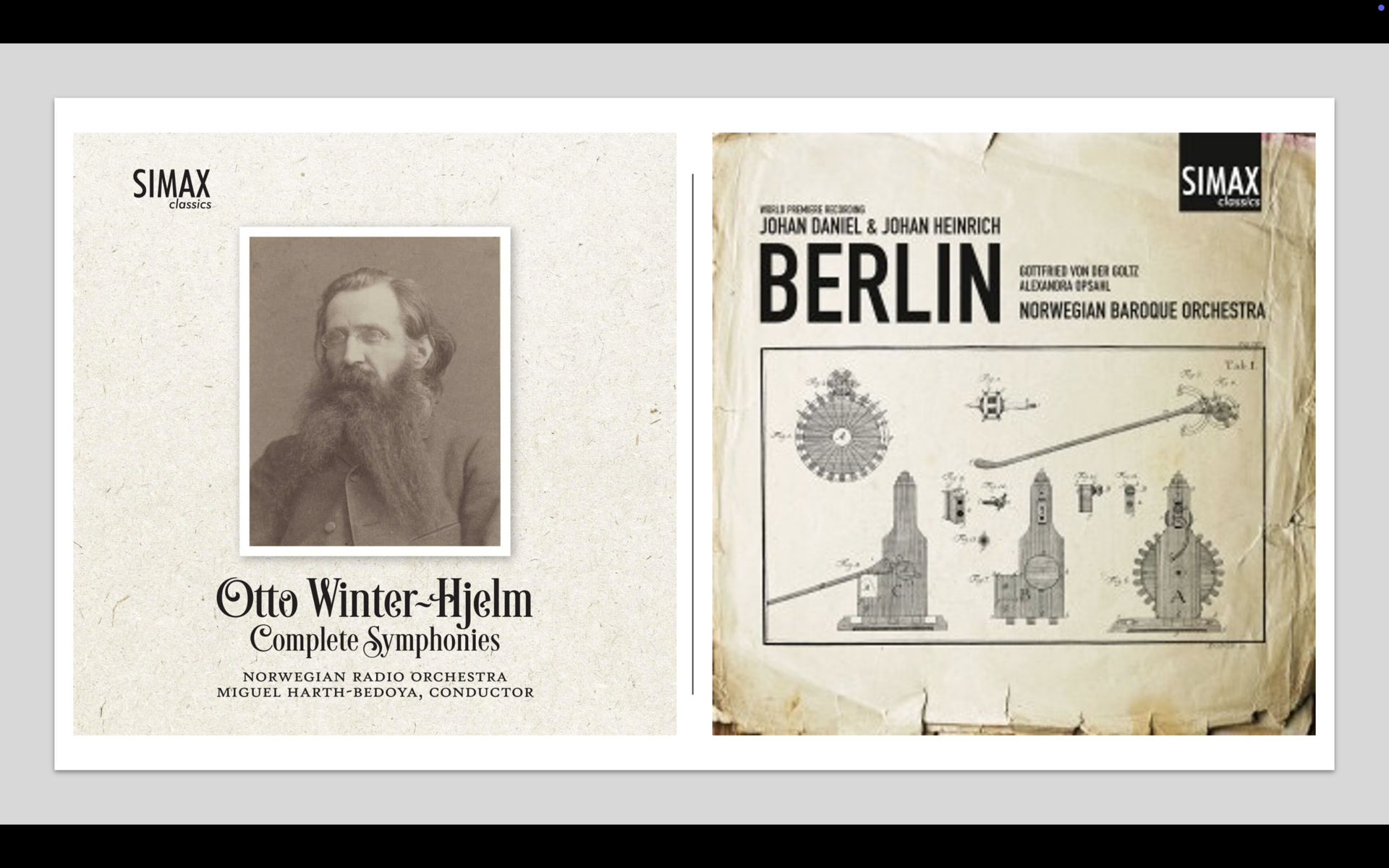 Cover til SIMAX-innspillinger Winter-Hjelm og Berlin symfonier