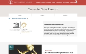 Skjermdump Senter for Griegforskning